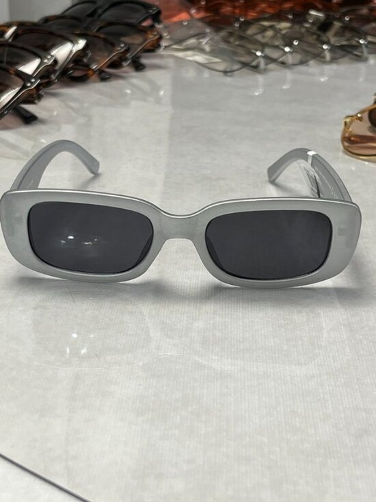 Alaïa 56mm Square Sunglasses white grey display picture 2
